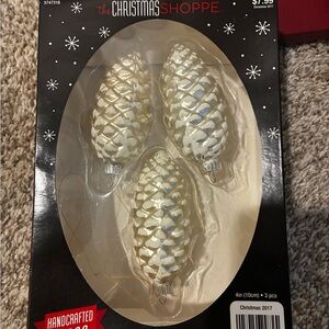 White Pinecone Ornaments